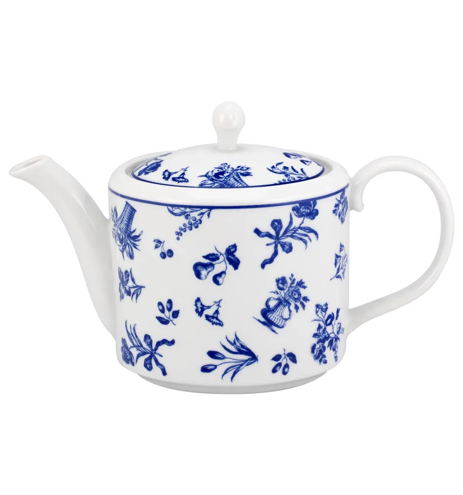obrazek 1 Porcelanowy dzbanek do herbaty z kolekcji Chintz Azul z błękitnym motywem roślinnym - Vista Alegre