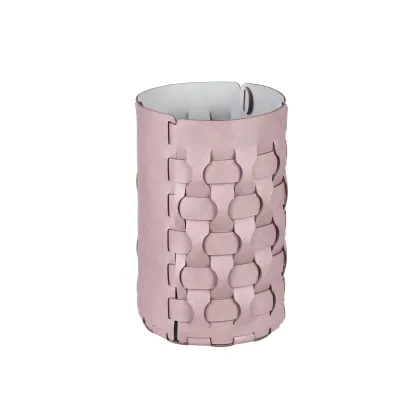 Picture Stylish leather basket Dubai Ø22хH35 cm, ash pink
