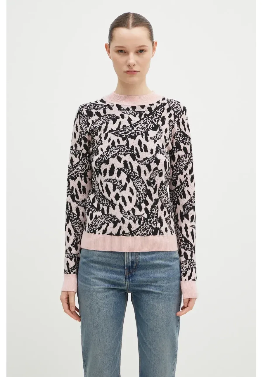 obrazek 1 Fiorucci sweter z domieszką wełny Pink Banimalier damski kolor różowy  W01FPKSW195KN03PN04