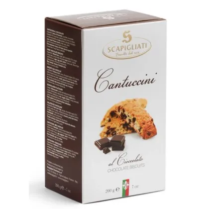 Zdjęcie Włoskie ciastka Cantuccini z kawałkami gorzkiej czekolady, 200 g