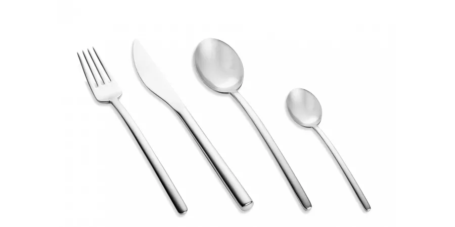 obrazek 2 Wyjątkowy włoski komplet 6 łyżek Gourmet z kolekcji Due Ice ze stali nierdzewnej