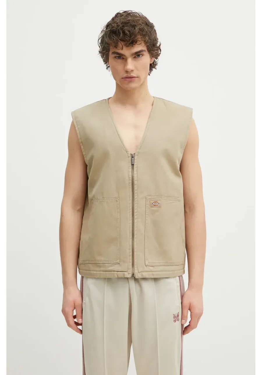 obrazek 1 Dickies bezrękawnik bawełniany Duck Canvas Summer Vest Sw Desert Sand męski kolor beżowy przejściowy DK0A4YQKF021