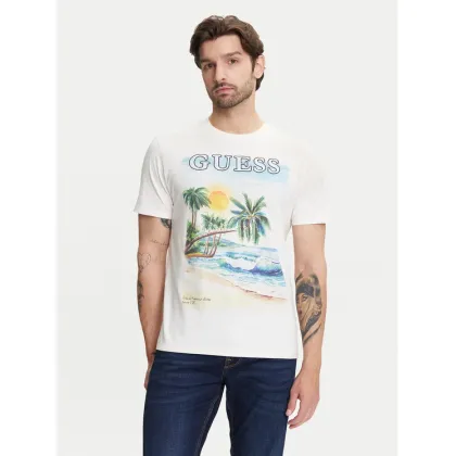 Zdjęcie Guess T-Shirt M5YI38 KBW41 Écru Regular Fit