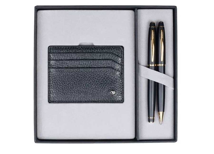 obrazek 2 Zestaw upominkowy w eleganckim opakowaniu - pióro, długopis, etui na karty