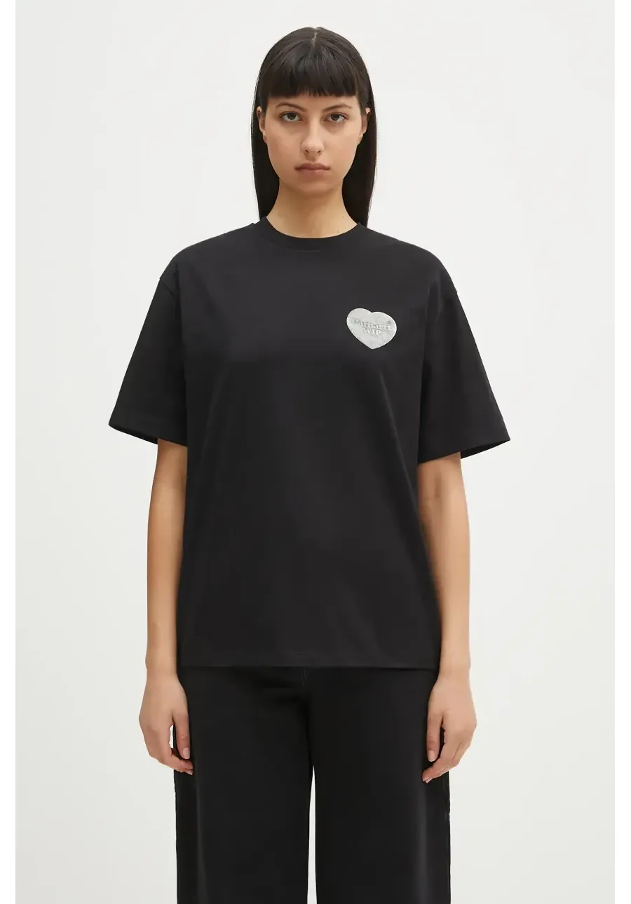 obrazek 1 Carhartt WIP t-shirt bawełniany S/S Hartt Chain T-Shirt damski kolor czarny I034703