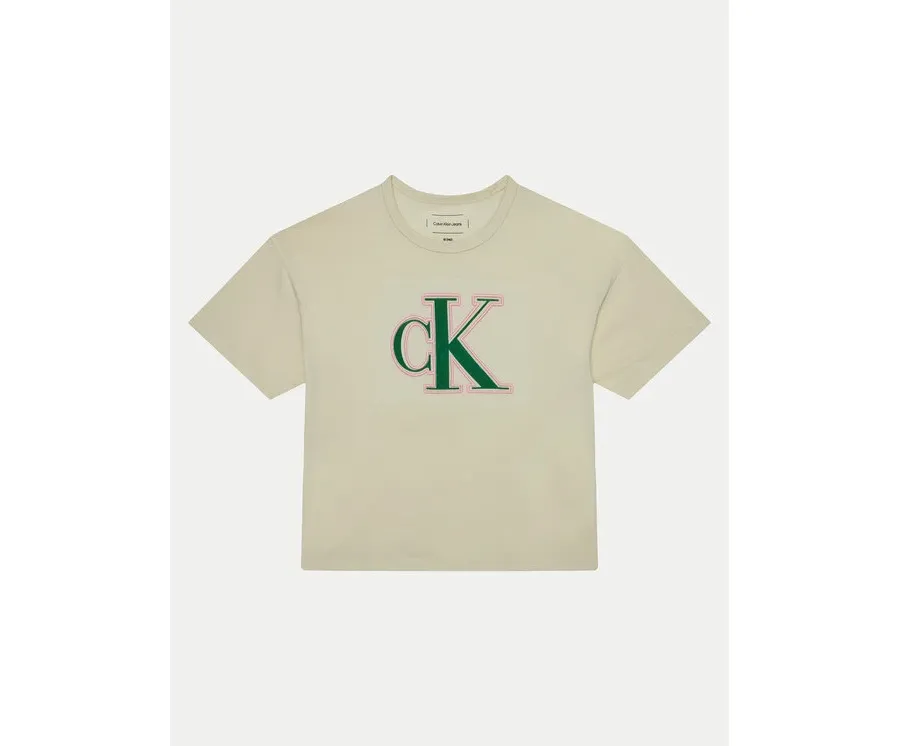obrazek 1 Calvin Klein Jeans T-Shirt IG0IG02806 Écru Boxy Fit