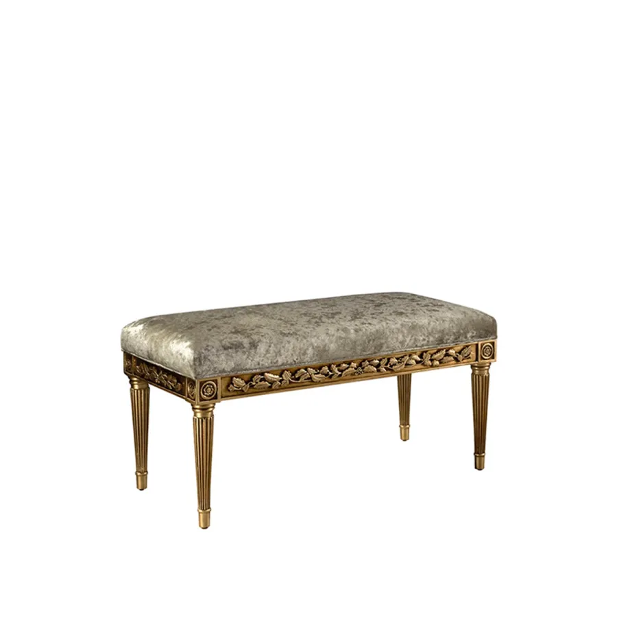 obrazek 1 Prestiżowa ława MARIA - antyczne złoto, aksamit - Collecion Alexandra