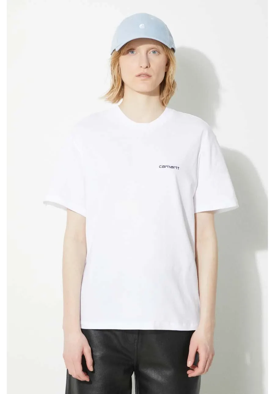 obrazek 1 Carhartt WIP t-shirt bawełniany S/S Script Embroidery T-S damski kolor biały I032293.00AXX