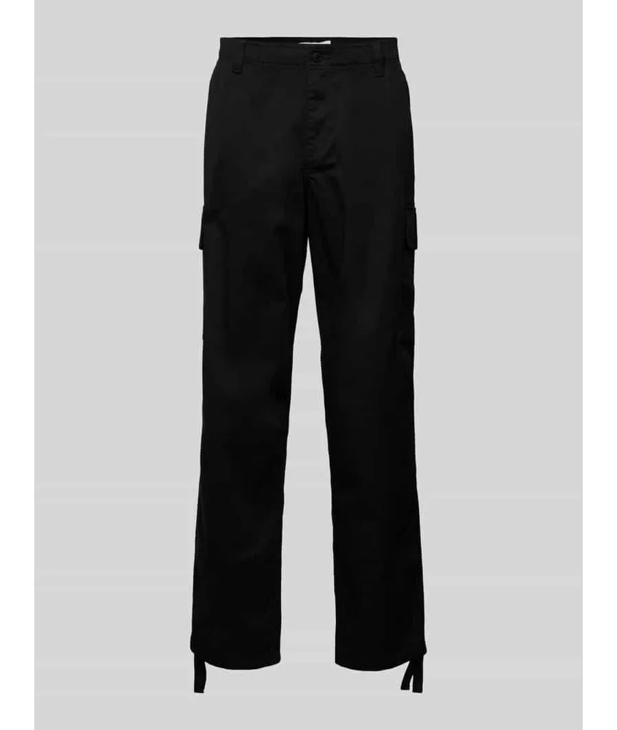 obrazek 1 Spodnie cargo o kroju straight fit z elastycznym pasem