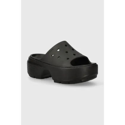 Zdjęcie Crocs klapki Stomp Slide damskie kolor czarny na platformie 209346