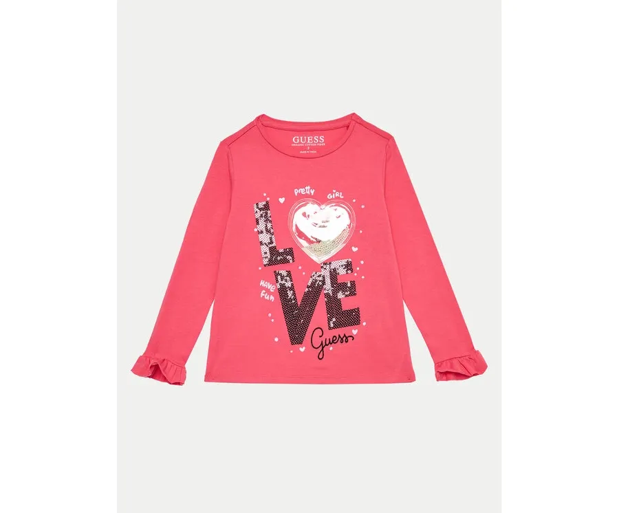 obrazek 1 Guess Bluzka K4BI11 J1314 Różowy Regular Fit