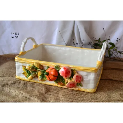 Picture Ceramic decorative basket from Italy