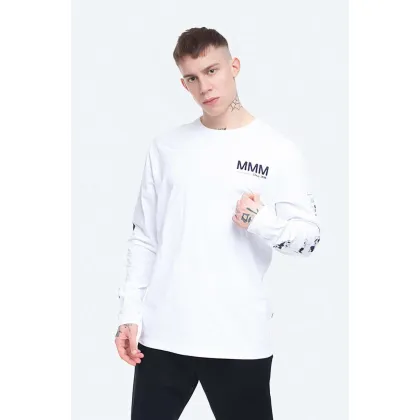 Zdjęcie Wood Wood longsleeve bawełniany Peter kolor biały z nadrukiem 12025402.2334-BrightWhit