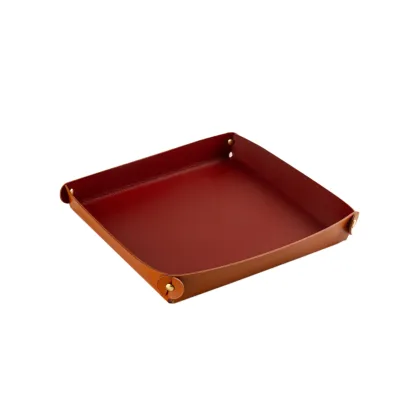 Picture A unique tray 17x17xH3 cm in a stylish cognac color