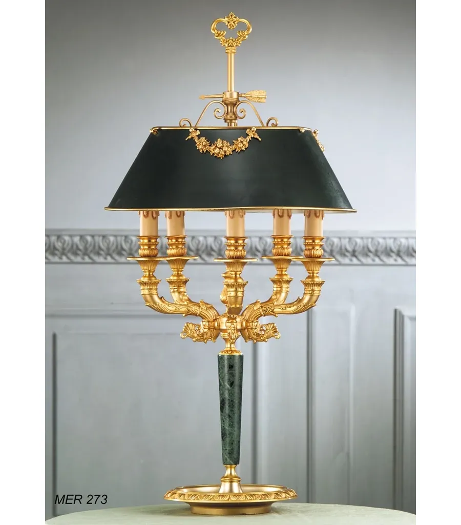 obrazek 1 Lampa stołowa z pozłacanego brązu i marmuru