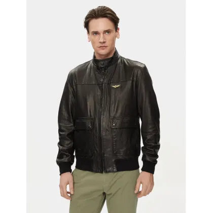 Zdjęcie Aeronautica Militare Kurtka skórzana 241PN5040PL147 Czarny Regular Fit