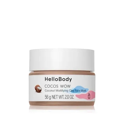 Zdjęcie HelloBody COCOS WOW Coconut Mattifying Clay Face Mask Maseczka do twarzy 50 ml