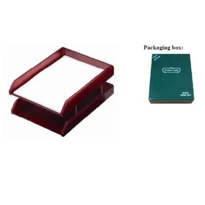 Zdjęcie Podwójny, drewniany pojemnik na dokumenty