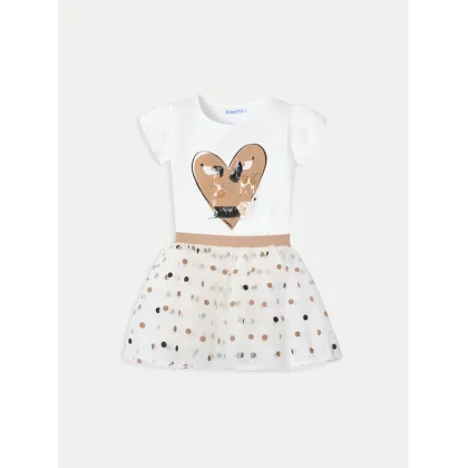 Zdjęcie Mayoral Komplet t-shirt i spódniczka 3946 Écru Regular Fit