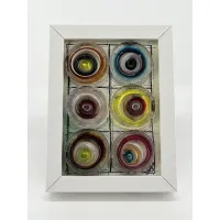 Zdjęcie Artystyczny obraz „Studium kolorów” na płótnie z wstawkami ze szkła