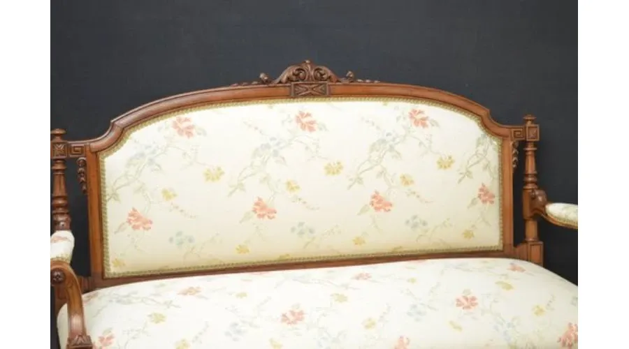 obrazek 2 Znakomita wiktoriańska sofa z orzecha włoskiego, z eleganckim tyłem - antyk