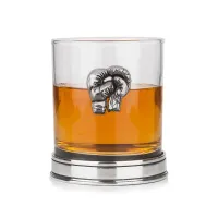 Picture Stylish whiskey glass with copper-colored boxing gloves - a gift for a boxing lover