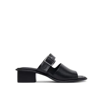 Zdjęcie Calvin Klein Jeans Klapki Heel Square Mg Buckle Lth YW0YW01701 Czarny