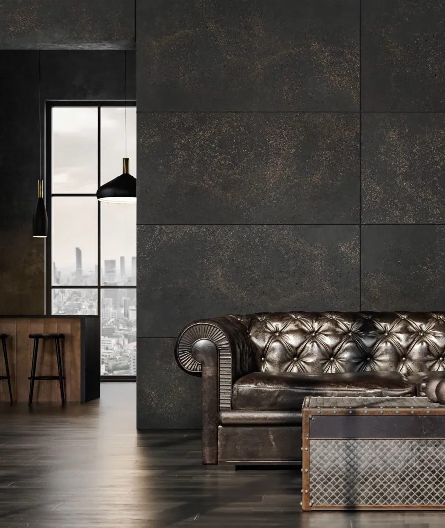 obrazek 1 60x60 cm DS - (antracyt złote kruszywo) - płyta beton architektoniczny ultralekka