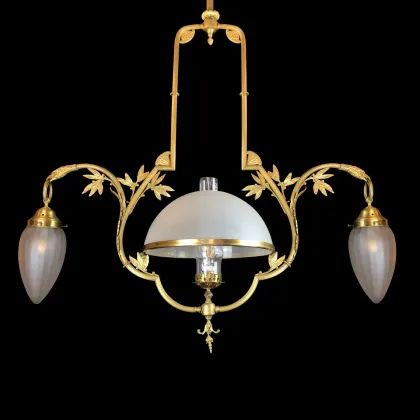 Zdjęcie Mosiężny żyrandol Liberty z trzema światłami z 1930 roku