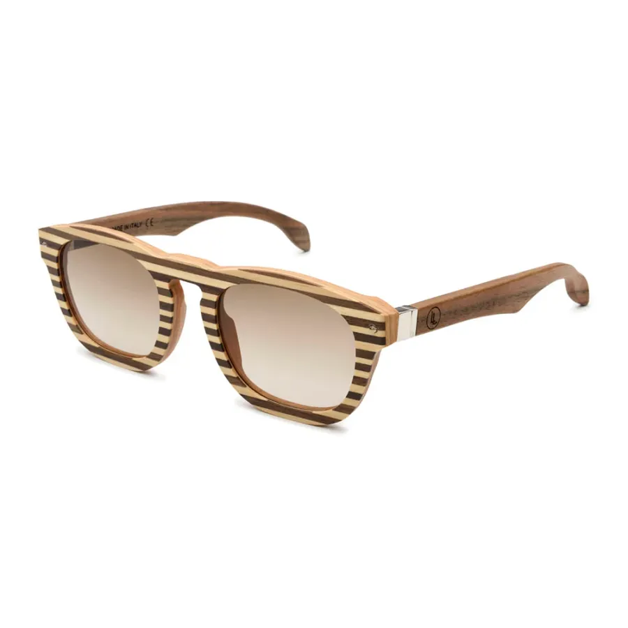 obrazek 2 Męskie okulary z orzecha w poziome paski - Legno Light