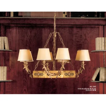 Zdjęcie Żyrandol z ośmioma ośmiokątnymi światłami ze stożkowymi łabędziami - Il Paralume Marina