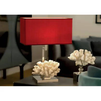 Picture A unique table lamp made of nickel-plated brass and coral