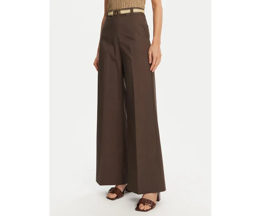 obrazek 1 TWINSET Spodnie palazzo 251TT2105 Brązowy Wide Leg