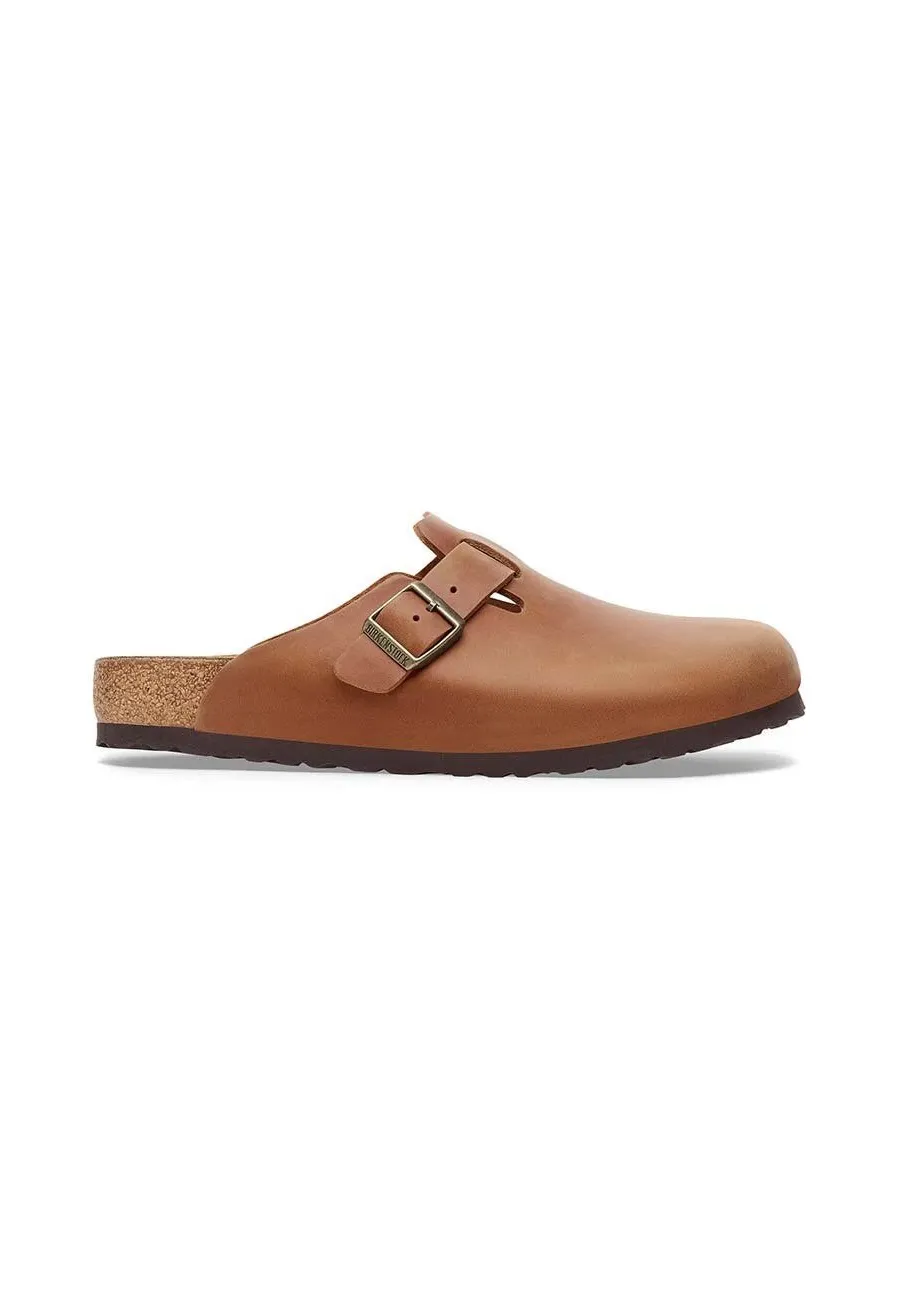 obrazek 1 Birkenstock klapki skórzane Boston damskie kolor brązowy 1028310