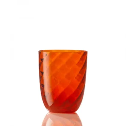 Zdjęcie Włoskie szkło Murano - stylowa szklanka do wody w kolorze pomarańczowym