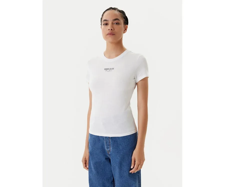 obrazek 1 Tommy Jeans T-Shirt Essential DW0DW20913 Biały Slim Fit