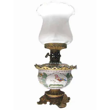 Zdjęcie Ręcznie malowana porcelanowa lampa naftowa