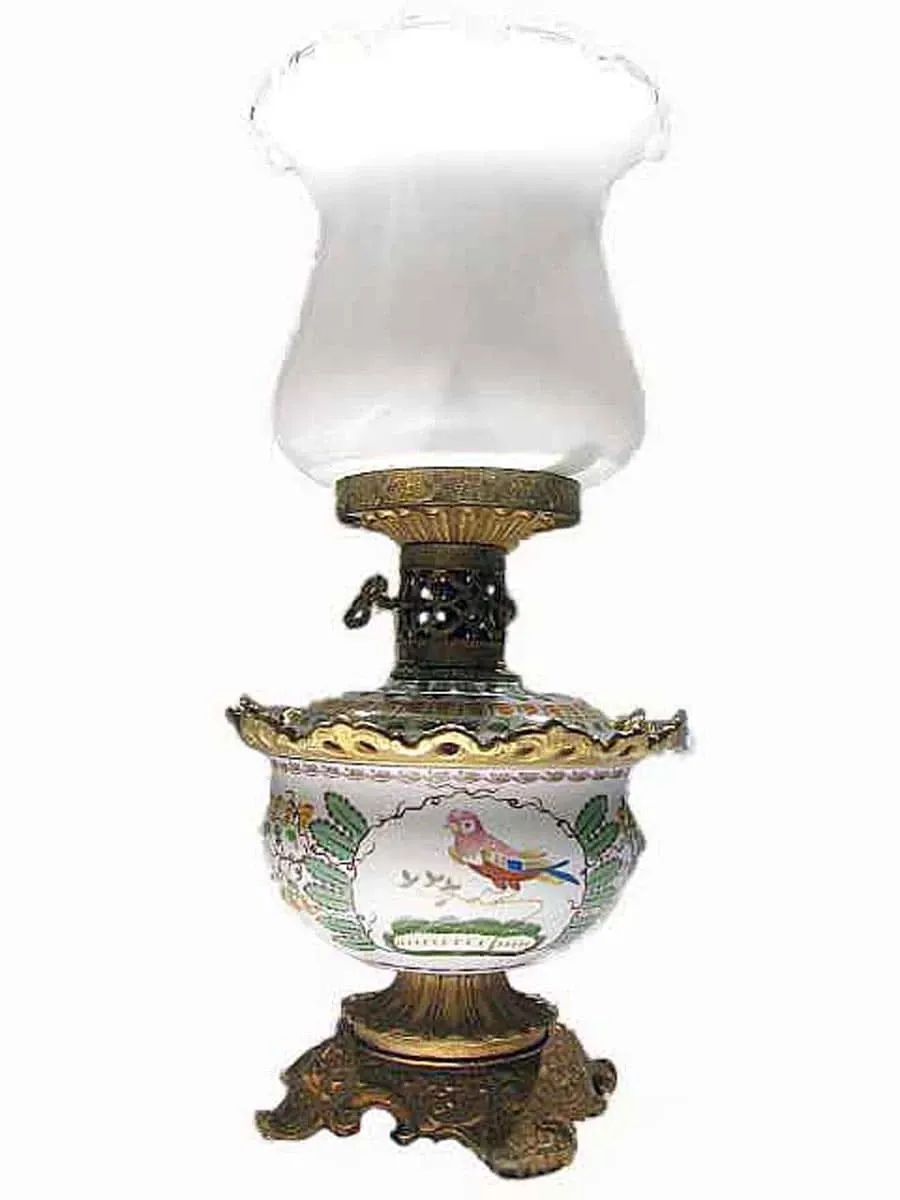 obrazek 1 Ręcznie malowana porcelanowa lampa naftowa