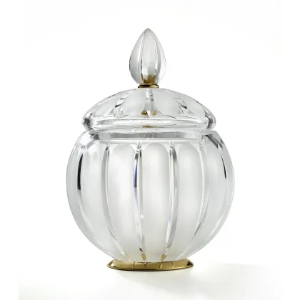 Zdjęcie Stylowy duży kryształowy pojemnik na waciki do wyjątkowej łazienki – 3SC