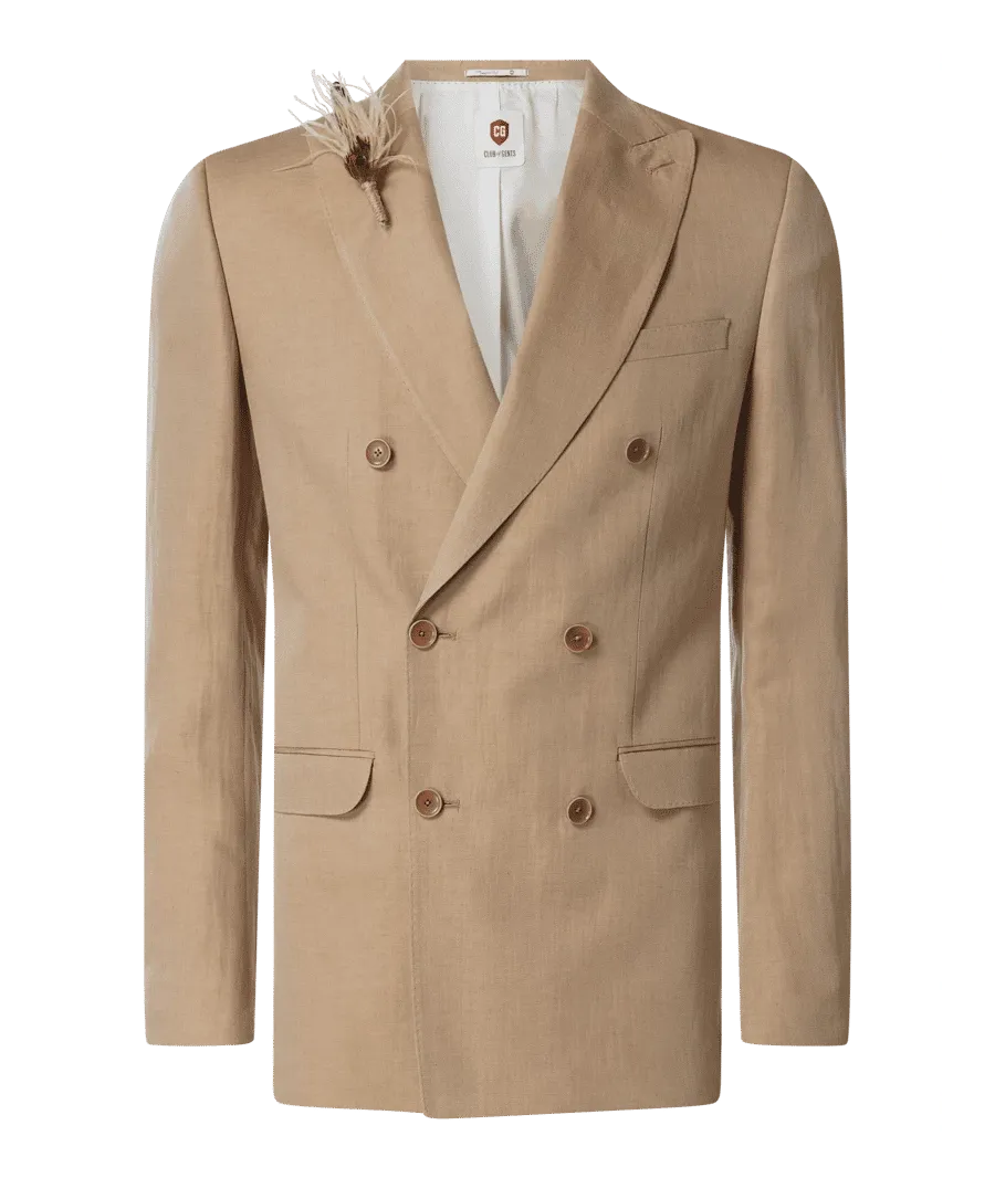 obrazek 1 Marynarka o kroju slim fit z dodatkiem lnu model ‘Percy’