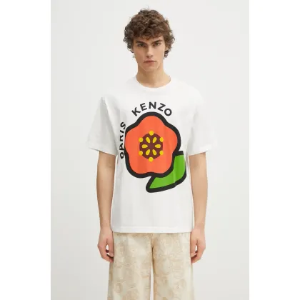 Zdjęcie Kenzo t-shirt bawełniany męski kolor biały z nadrukiem FF55TS5304SG.02A