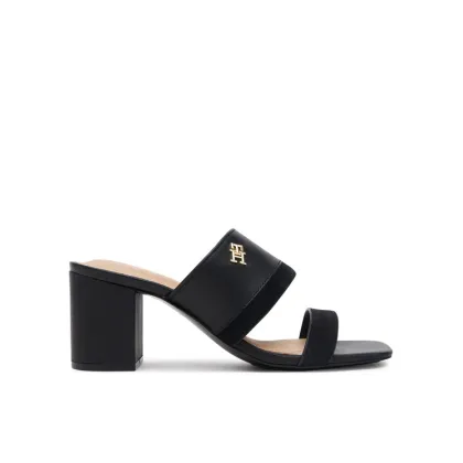 Zdjęcie Tommy Hilfiger Klapki Leather & Suede Block Heel Mule FW0FW08530 Czarny