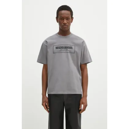 Zdjęcie NEIGHBORHOOD t-shirt bawełniany Tee SS - 1 męski kolor szary z nadrukiem 242PCNH.ST01