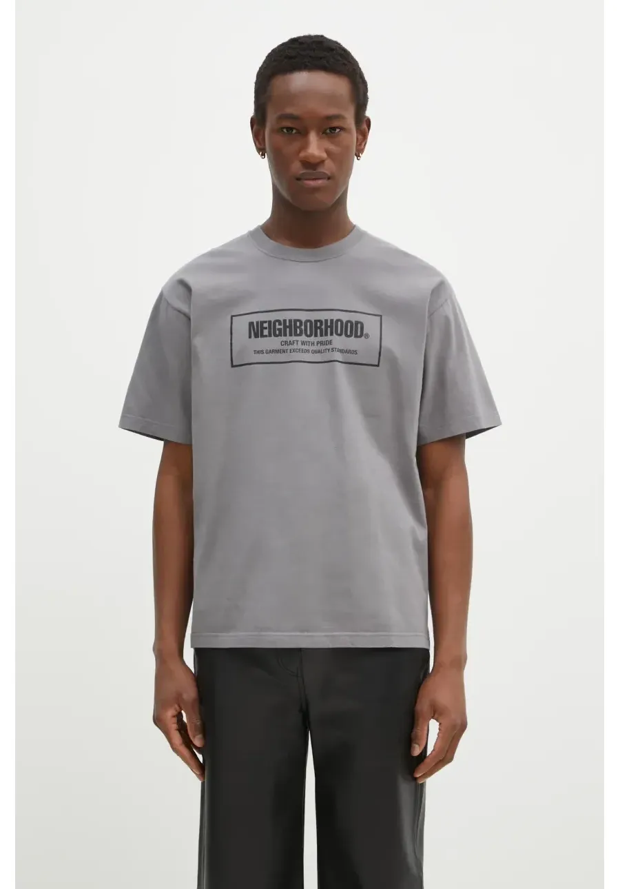 obrazek 1 NEIGHBORHOOD t-shirt bawełniany Tee SS - 1 męski kolor szary z nadrukiem 242PCNH.ST01