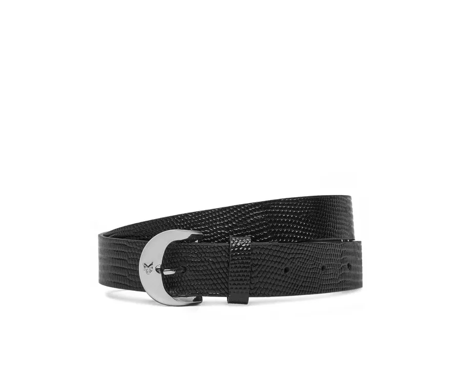 obrazek 1 Calvin Klein Pasek Damski Classic Buckle Lizard Emboss 25Mm LV04F7041G Czarny