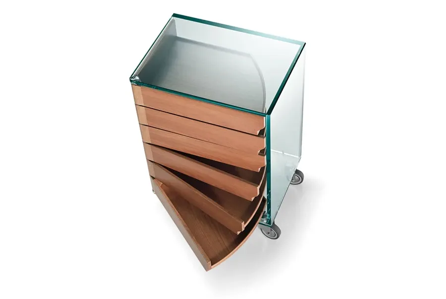 obrazek 2 Wyszukana szklana komoda na kółkach - Tonelli Design