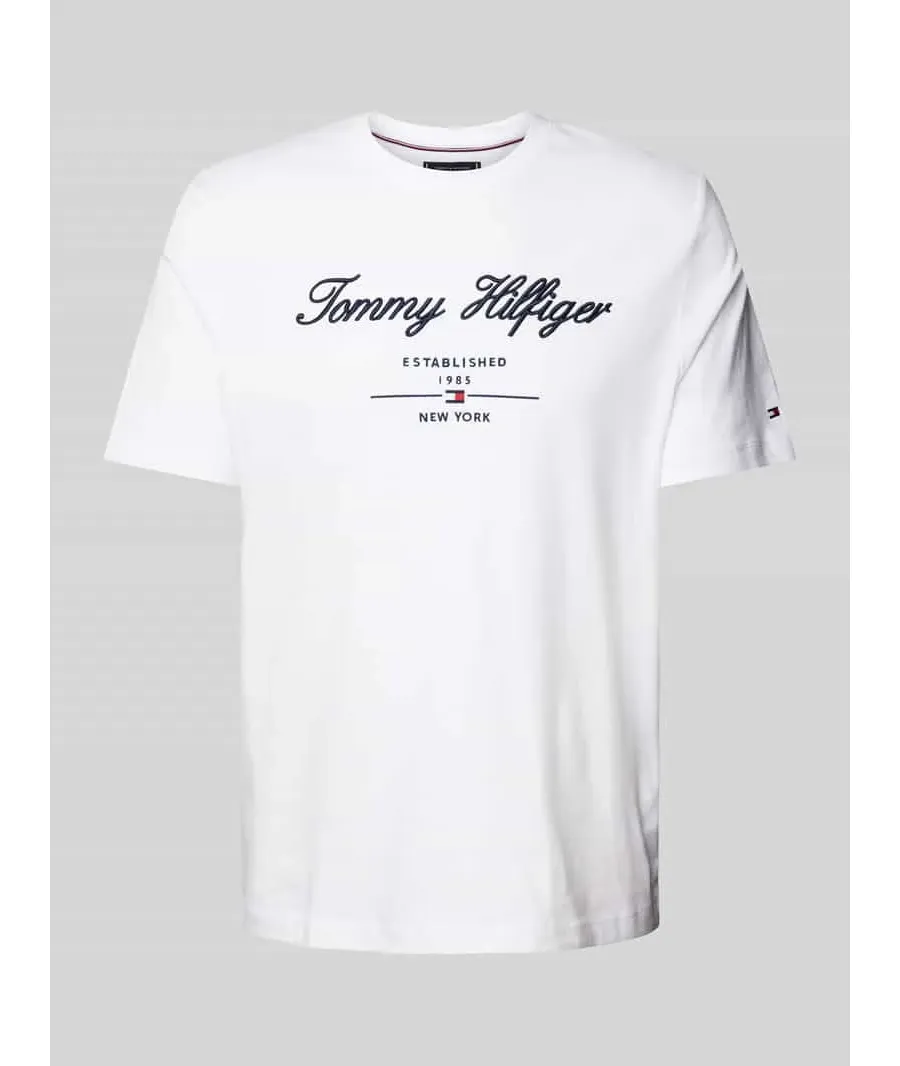 obrazek 1 Tommy Hilfiger T-Shirt Script Logo Tee MW0MW33691 Biały Regular Fit