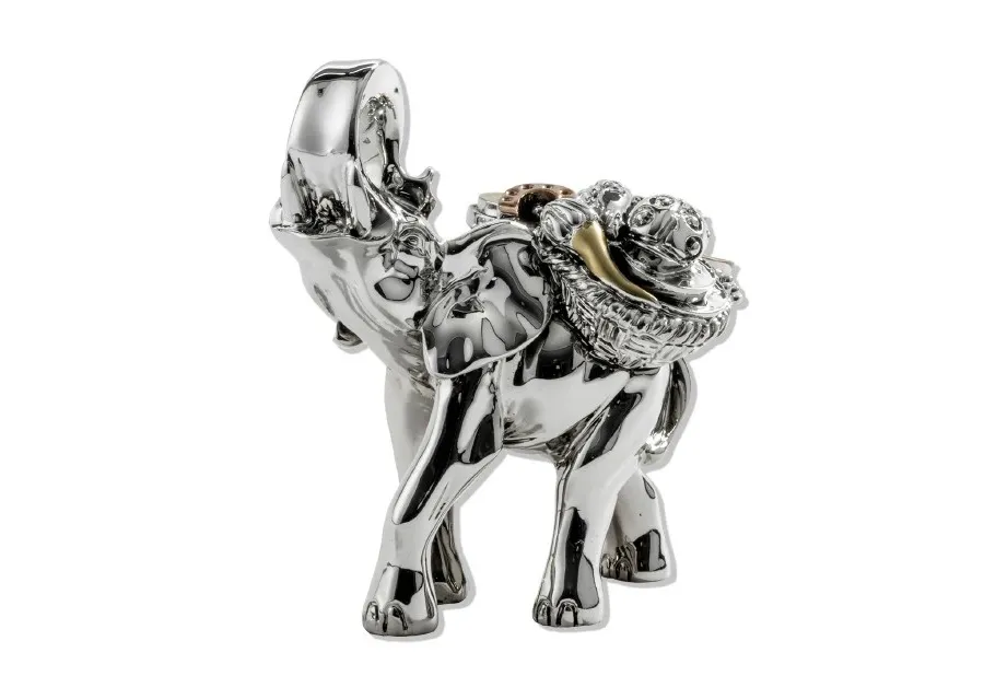 obrazek 1 Luksusowy srebrny amulet w kształcie słonia