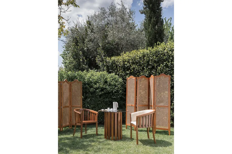 obrazek 4 Stylowy fotel do jadalni wykonany z drewna tekowego