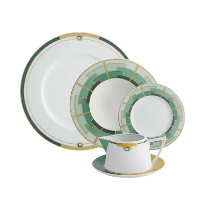 Zdjęcie Duży komplet zastawy obiadowej z porcelany Emerald - Vista Alegre